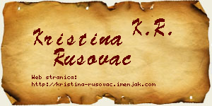 Kristina Rusovac vizit kartica